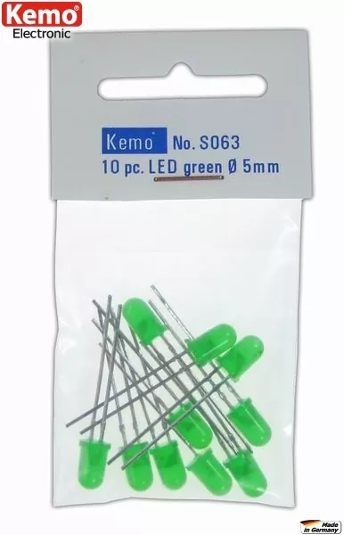 LED Ø 5 mm grün 10 Stck. S063 Kemo