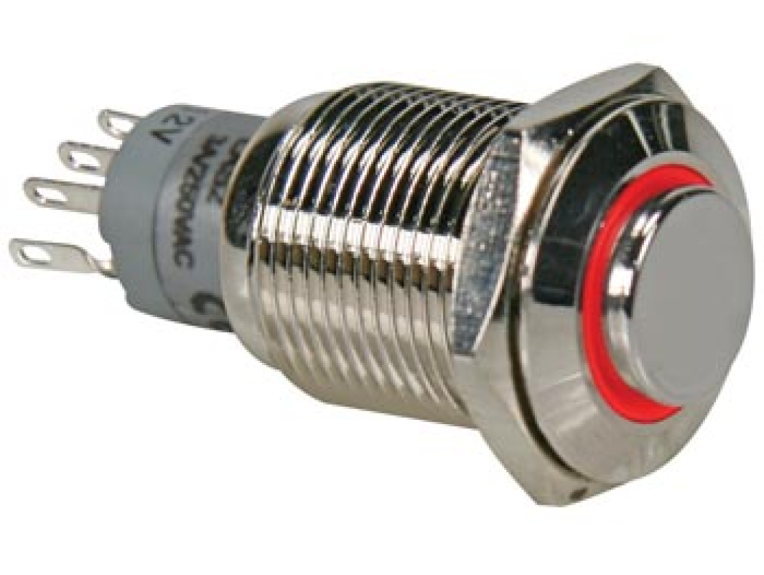 Druckschalter R1710R 0,5A/230V SPDT rot beleuchtet