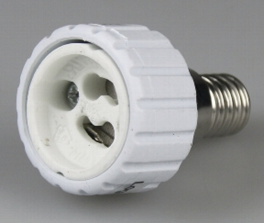 Adapterfassung Schraubfassung E14 auf Halogensockel GU10