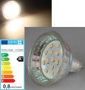 LED Strahler Leuchtmittel Sockel MR16 12V 15 LED warmwei�