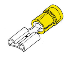Flachsteckh�lse 9,5mm gelb bis 6mm� Kabel 1 St�ck