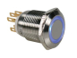 Preview: Velleman R1900B Drucktaster Edelstahl R1900B 5A/250V SPDT blau beleuchtet Vandal ET080 