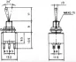 Preview: Miniatur Schalter Kippschalter EIN / EIN 6pol.