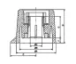 Preview: Drehknopf 20x17mm Kunststoff Achsaufnahme 6mm Mentor SK20/6