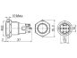 Preview: Vollmetal Druckschalter Raster mit roter 12V Ringbeleuchtung ma