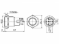 Preview: Vollmetal Druckschalter Raster mit gelber 24V Ringbeleuchtung