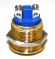 Preview: 22mm Vollmetal Drucktaster Messing Farben Goldgelb 1x EIN max 48V 2A