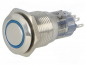 Preview: Velleman R1600B Drucktaster R1600B 0,5A/230V SPDT mit blauer Beleuchtung ET057