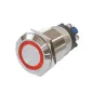 Preview: SiTr 206177 19mm Drucktaster mit Ringbeleuchtung rot und Schraubanschlüssen ET208
