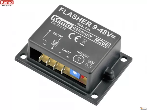 Kemo M206 Blinker Blinkgeber für LED-Leuchtmittel und Glühlampen 9V-48V DC M206