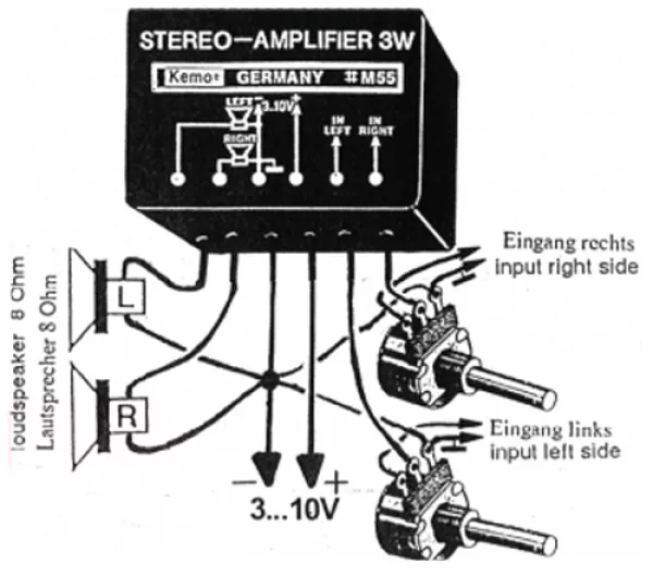 3 Watt Verstärker Modul Stereo M055 Kemo
