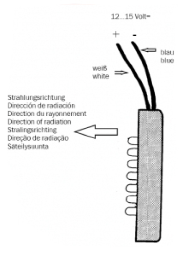 Preview: Infrarot-Scheinwerfer 12V - 15 V DC für CCD-Kameras M120 Kemo