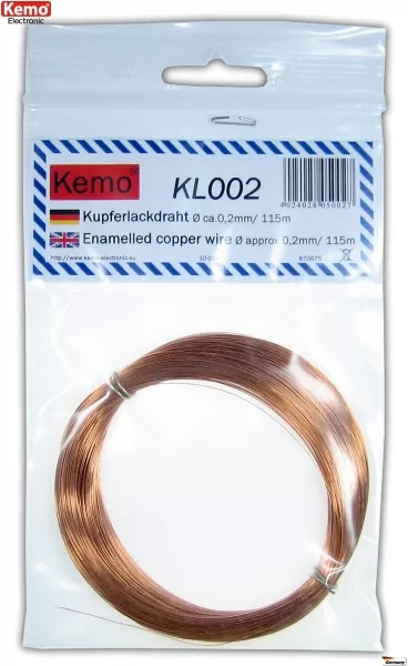 (0,03 EUR pro 1m) Kupferlackdraht KL002 Kemo 