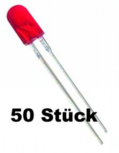 Kemo-Electronic S071 3mm LED standard Frabe rot 50 Stck. verpackt Kemo S071 KS071