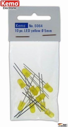Kemo-Electronic S064 LED Ø 5 mm gelb 10 Stck. Kemo S064 KS064