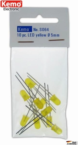 LED Ø 5 mm gelb 10 Stck. S064 Kemo