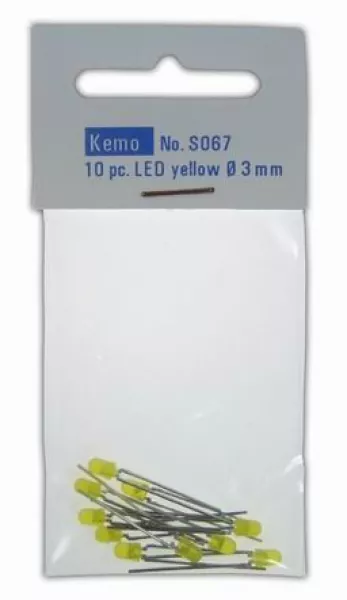 LED Ø 3 mm gelb 10 Stck. S067 Kemo