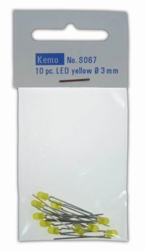 Kemo-Electronic S067 LED Ø 3 mm gelb 10 Stck. Kemo S067 KS067