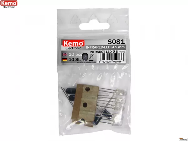 Kemo-Electronic S081 Infrarot LED Ø 5mm 10 Stck. Kemo S081 KS081