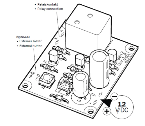 Zeitschalter Zeitrelais 12V B042 Kemo Bausatz