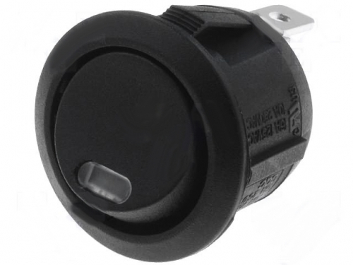 VS R13-112L-02-BBRR-OD-L-3 Wipp Schalter EIN / AUS inklusiv 12V DC LED Kontrolleuchte rot ET150