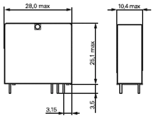 24V DC Relais V23057-B0006-A201 max 8A/250V AC Wechselkontakt