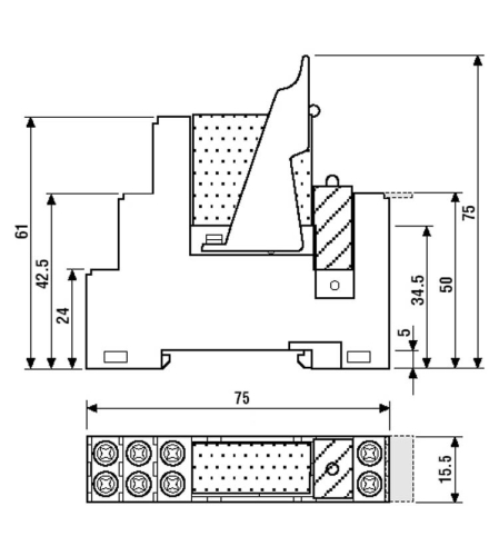 Preview: Finder Relais 12V = / 250V~ 8A Komplett mit Entstörglied Sockel