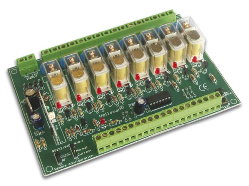 Velleman Elektronik Bausatz K8056 8 Kanal Relaiskarte inkl. RS232 Schnitstelle K8056 VK8056