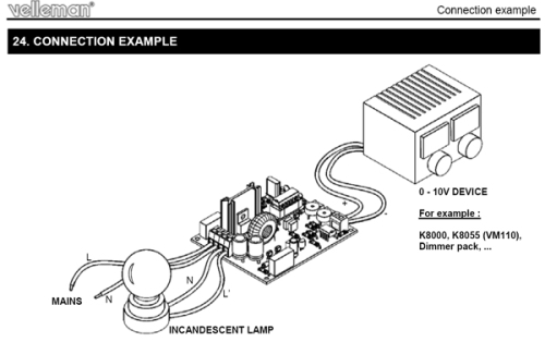 230V~ Dimmer 0-12V DC gesteuerter Leistung max 750Watt K8064 Velleman Bausatz WHADDA WSL8064 230V~ Dimmer 0-12V DC gesteuerter Leistung max 750Watt K8064 Velleman Bausatz WHADDA WSL8064