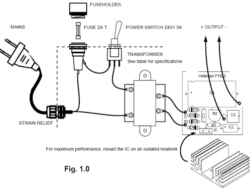 Preview: Netzgerät regelbare Spannungsversorgung 1,5V - 30V 1A K1823 Velleman Bausatz WHADDA WSPC1823 Preview: Netzgerät regelbare Spannungsversorgung 1,5V - 30V 1A K1823 Velleman Bausatz WHADDA WSPC1823