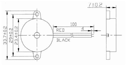 Preview: Piezo Summer flach (ØxH) 23,4 x 7mm 3V - 24V DC max 85dB