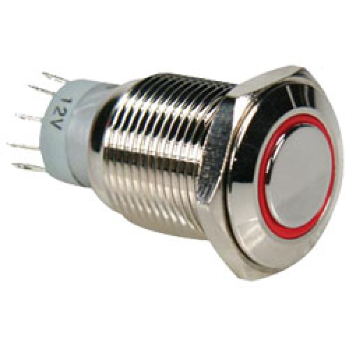 Velleman R1610R Druckschalter Raster R1610R 0,5A/230V SPDT rot beleuchtet ET066 