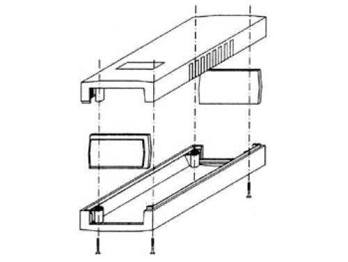 Kunststoff ABS Gehäuse G401 grau IP54 90 x 50 x 16mm