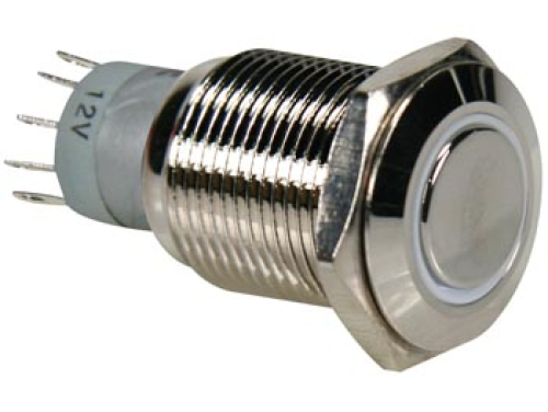 Preview: Drucktaster Taster R1600W 0,5A/230V SPDT mit weisser Beleuchtung Velleman 1x UM Wechselkontakt Preview: Drucktaster Taster R1600W 0,5A/230V SPDT mit weisser Beleuchtung Velleman 1x UM Wechselkontakt