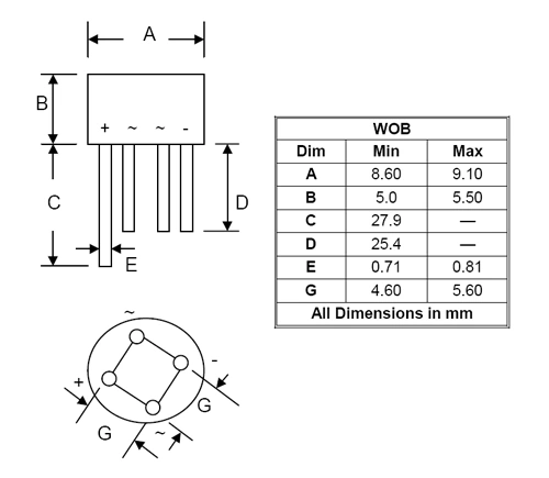 Rundbrücke Gleichrichter Diode B500C 1500RD