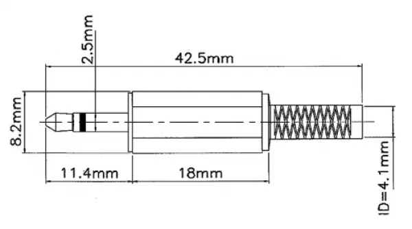 Klinke-Stecker mono 3,5mm Kunststoff mit Knickschutz