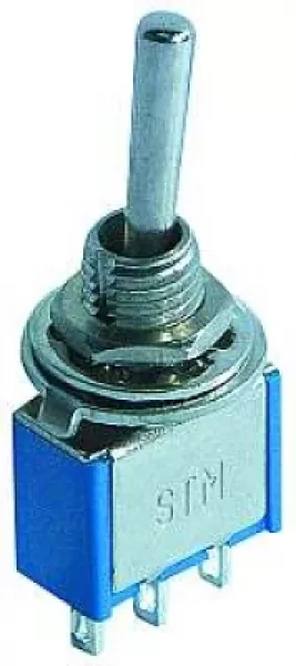 Miniatur Schalter und Taster Kippschalter EIN / AUS / (EIN) 3pol.