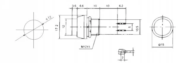 Druckschalter Acht-Eckig Raster PBS-14 1A max 250V