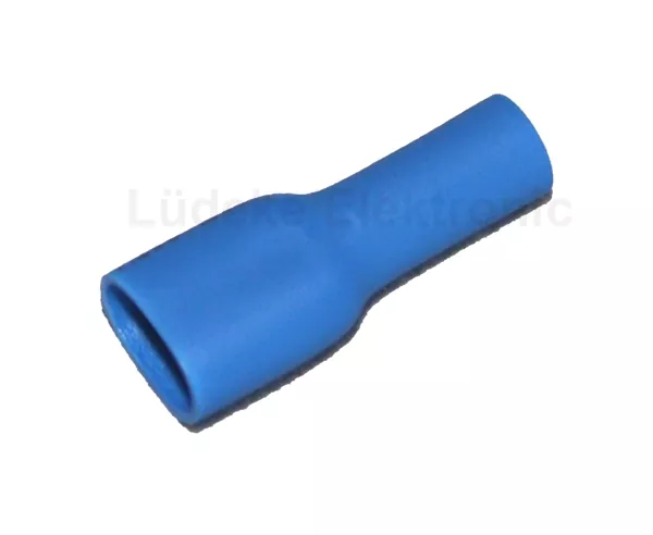 Flachsteckhülse 6,3mm Vollisoliert Blau bis max 2,5mm² 100 Stück