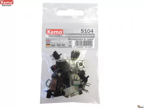 Mikroschalter und Mikrotaster Sortiment ca 30Stück S104 Kemo