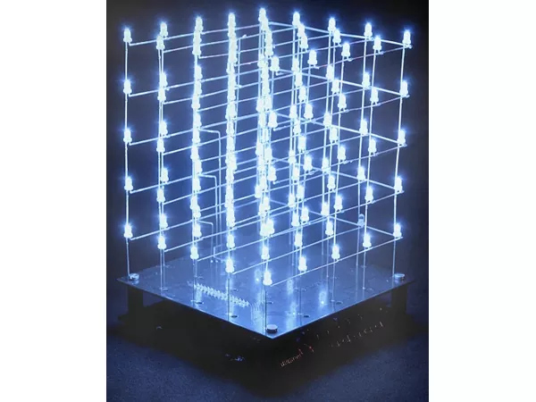 3D LED Cube / Würfel 5 x 5 x 5 mit Weissen LEDs und USB Anschluss programmierbar K8018W Velleman Bausatz WHADDA WSL8018W
