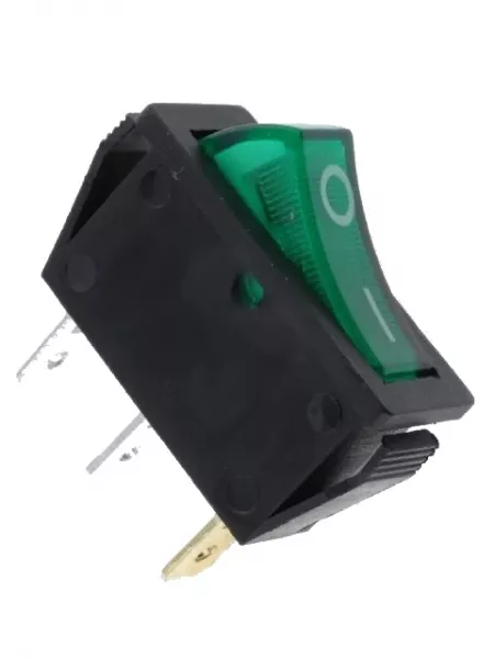 Wippenschalter Schalter mit grün beleuchteter Wippe EIN / AUS