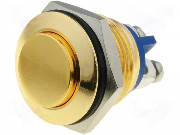 Drucktaster 16mm Vollmetal Messing/Gold farbig max 2A 48V TYP-2
