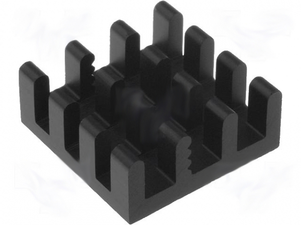 Kühlkörper Aluminium schwarz 14 x 14 x 6mm