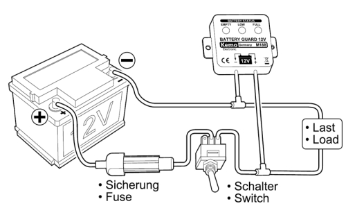 Batteriewächter Statusanzeige 12V DC M188 Modul Kemo