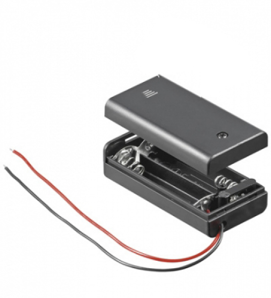 Batterie Halter Gehäuse für 2 x Micro AAA mit Deckel & Kabel