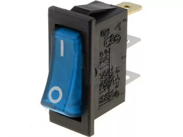 Wippenschalter Schalter mit blau beleuchteter Wippe EIN / AUS
