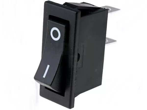 Wippenschalter Umschalter Schalter schwarz mit Symbole I / O 1x EIN / AUS max 10A