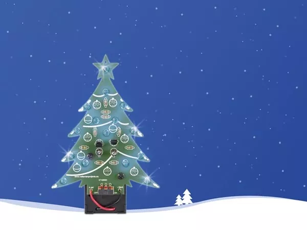 LED Weihnachtsbaum mit blauen 3mm LEDs 9V MK100B Velleman WHADDA WSSA100B Bausatz