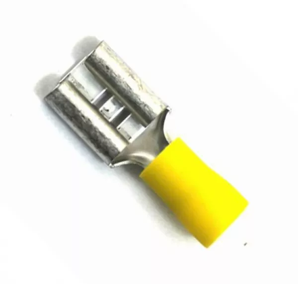 Flachsteckhülse 9,5mm gelb bis 6mm² Kabel 1 Stück